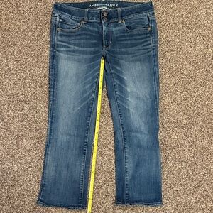 American Eagle Outfitters Women's Dark Blue Straight Leg Jeans